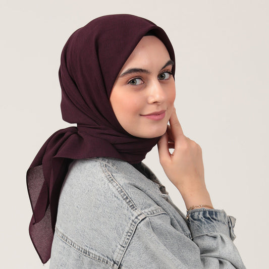 Yazlık Denim Eşarp - Mor