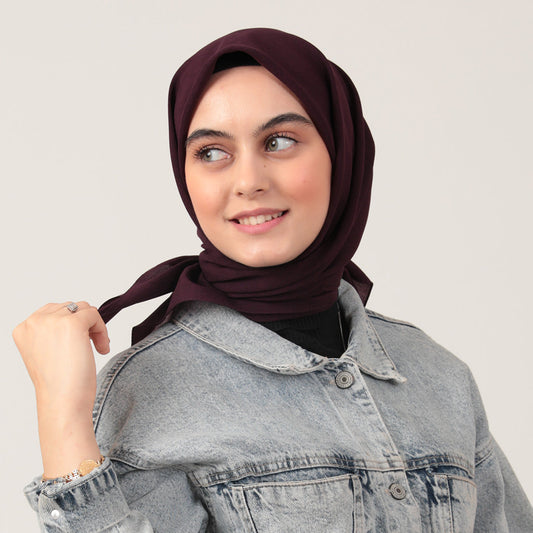 Yazlık Denim Eşarp - Mor