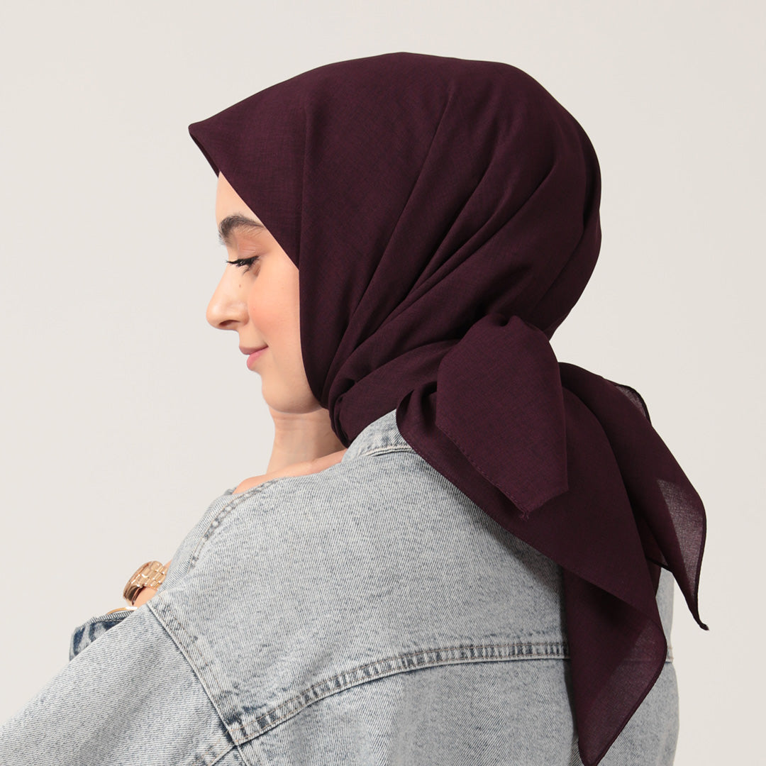 Yazlık Denim Eşarp - Mor