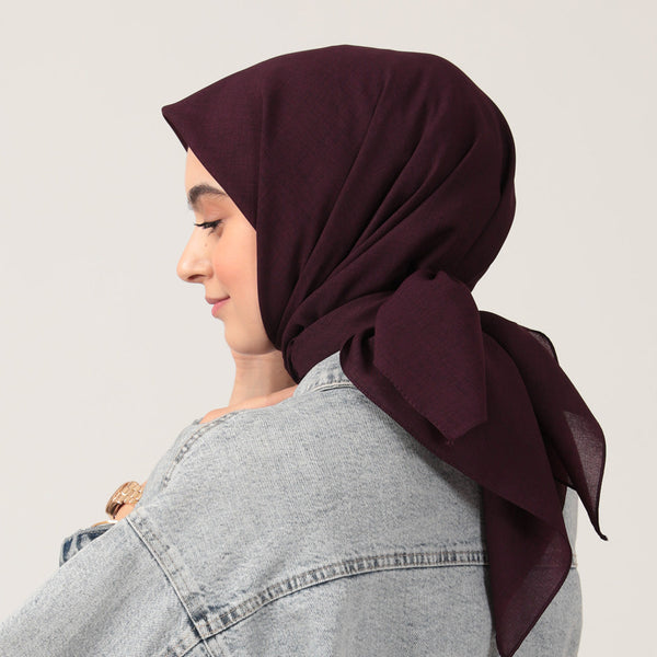 Yazlık Denim Eşarp - Mor
