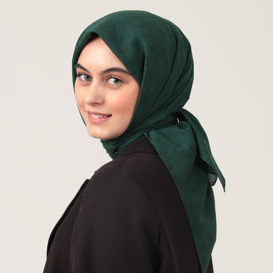 Yazlık Denim Eşarp - Zümrüt Yeşili