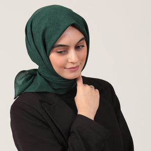 Yazlık Denim Eşarp - Zümrüt Yeşili