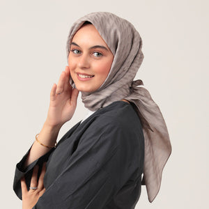 Yün İpek Eşarp - Dağ Desen - Taş