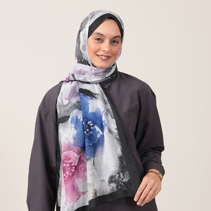 Pamuk İpek Şal - Hatmi Desen - Siyah