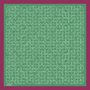 Pamuk İpek Eşarp - Geometrik Desen - Fıstık