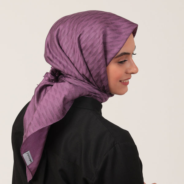 Yün İpek Eşarp - Dağ Desen - Lavanta