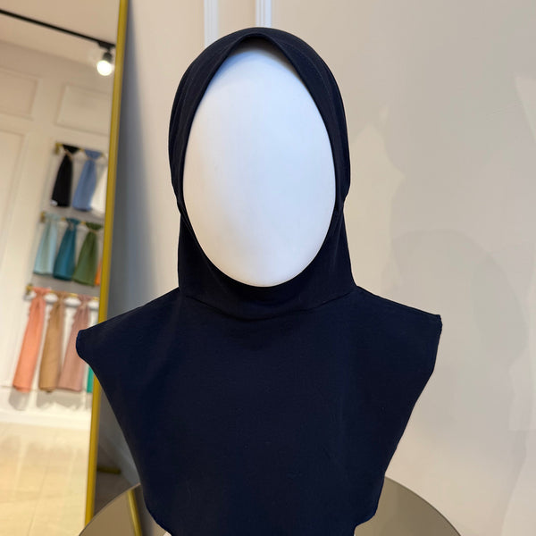 Boyunluklu Hijab Bone - Özel Üretim - Lacivert
