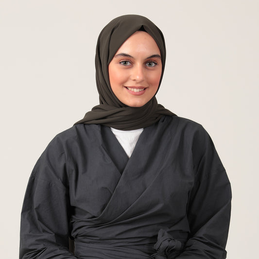 Şifon Şal - Koyu Haki