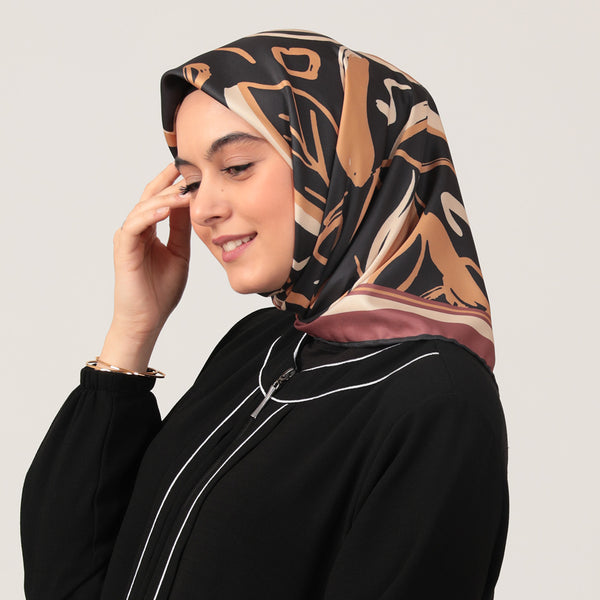 Twill Eşarp - İlkbahar Desen - Hardal