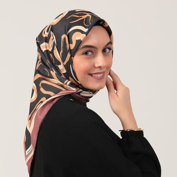 Twill Eşarp - İlkbahar Desen - Hardal