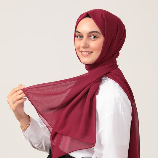 Şifon Şal - Vişne