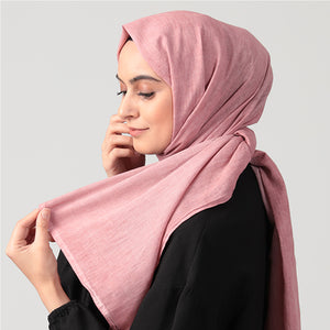 Spor Dikişli Taşlanmış Pamuk Şal - Şeker Pembe