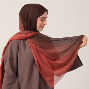 Degrade Şal - Kahve Kiremit