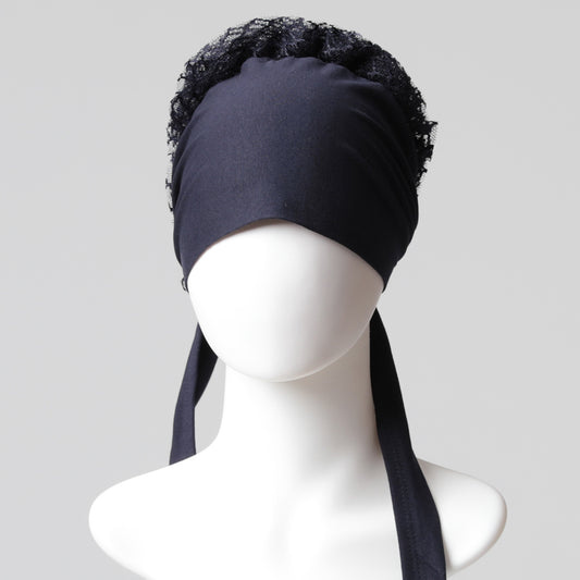 Dantel Topuzlu Dikişsiz Bone - Kaliteli Özel Üretim - Lacivert