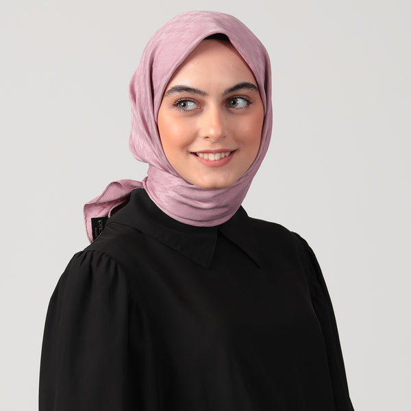 Pamuk Jakar - Kazayağı Desen Eşarp - Leylak