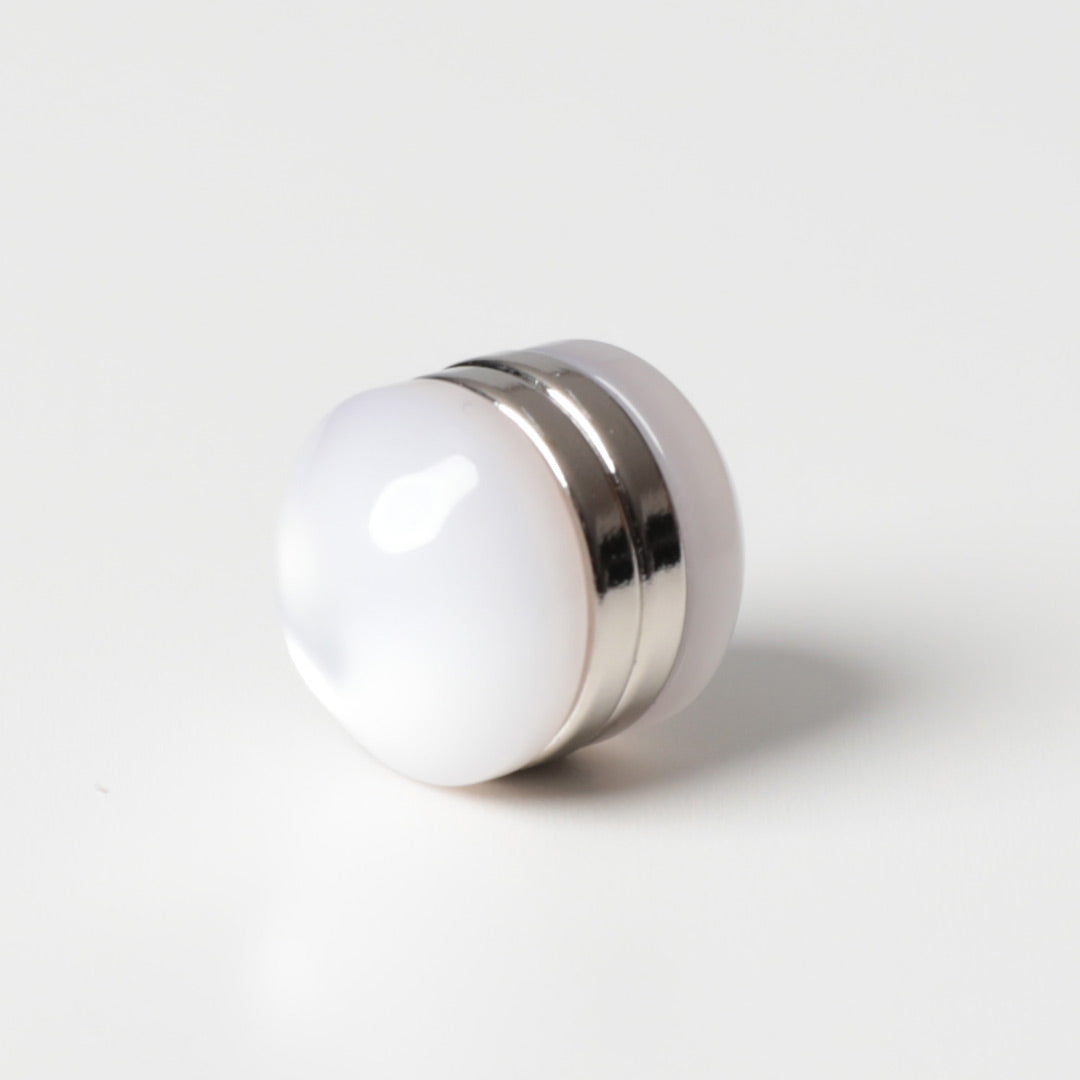 Mıknatıslı Eşarp Klipsi - Şişman - Beyaz