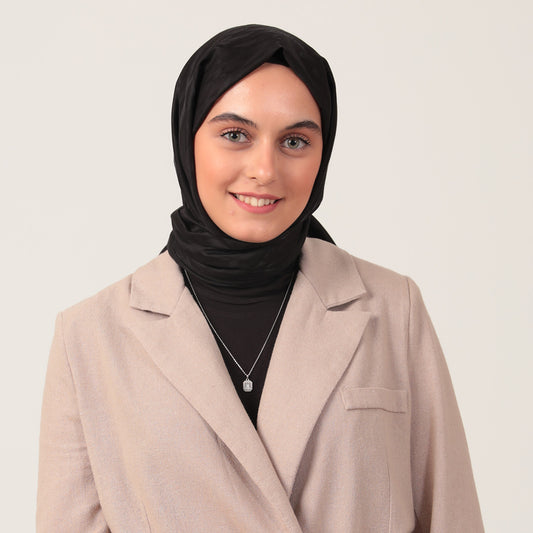 Yün İpek Şal - Dağ Desen - Siyah