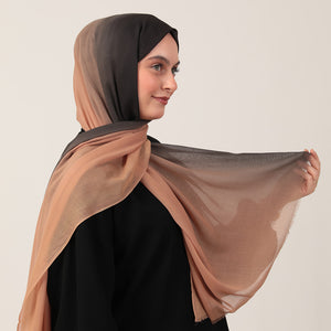 Degrade Şal - Siyah Camel