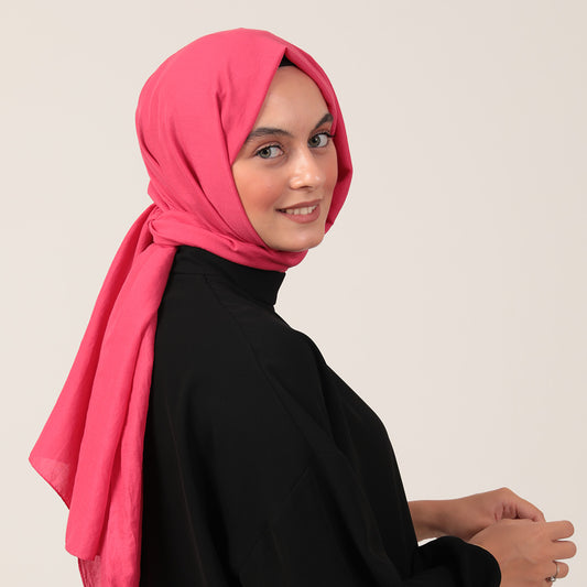 Bambu Pamuk Şal - Fuşya