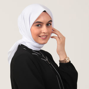 Yazlık Denim Eşarp - Beyaz