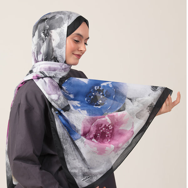 Pamuk İpek Şal - Hatmi Desen - Siyah