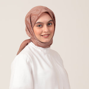 Pamuk İpek Eşarp - Mistik Desen - Camel