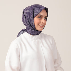 Pamuk İpek Eşarp - Mistik Desen - Mor