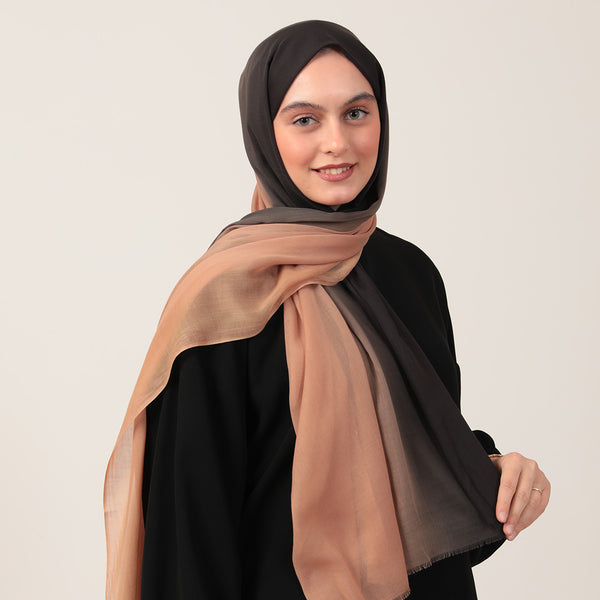 Degrade Şal - Siyah Camel