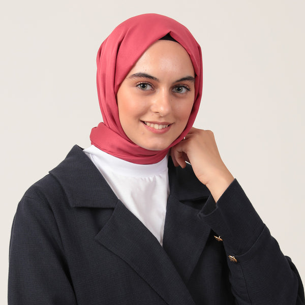 Düz Pamuklu Şal - Vişne