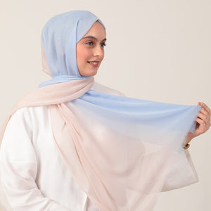 Degrade Şal - Bebe Mavi Krem