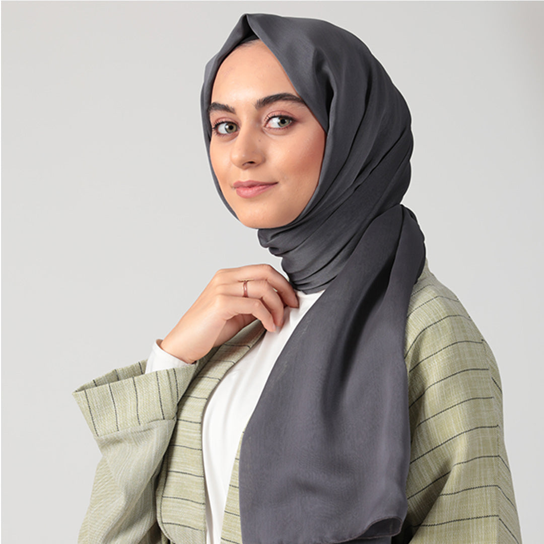 Janjanlı Şifon Şal - Antrasit