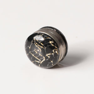 Mıknatıslı Eşarp Klipsi - Mermer Desenli - Gold