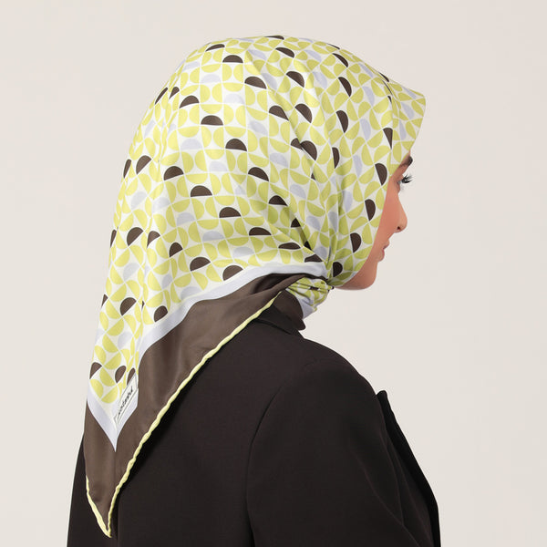 Twill Eşarp - Puzzle Desen - Lime
