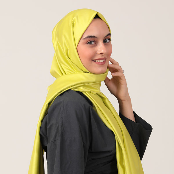 %100 İpek Şal - Lime