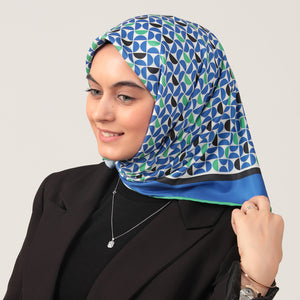 Twill Eşarp - Puzzle Desen - Fıstık Yeşili