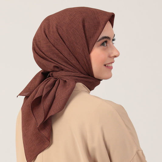 Yazlık Denim Eşarp - Kahverengi