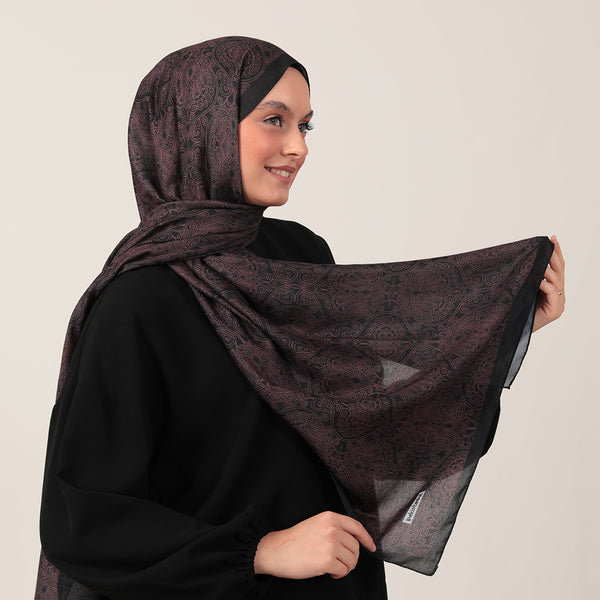 Pamuk İpek Şal - Mandala Desen - Marshall