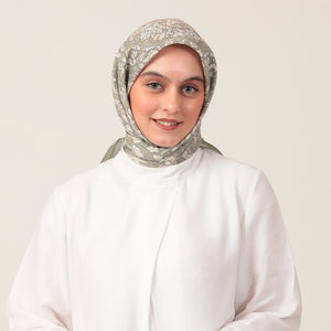 Pamuk İpek Eşarp - Dönence Desen - Çağla Yeşili