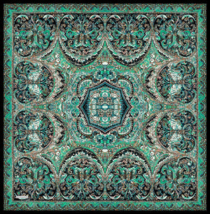 Vierra Desenli Eşarp - Ebedi Saraylar - Zümrüt Yeşili