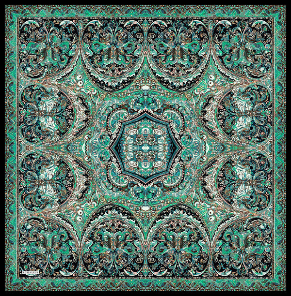 Vierra Desenli Eşarp - Ebedi Saraylar - Zümrüt Yeşili