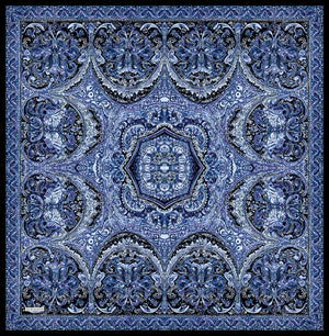 Vierra Desenli Eşarp - Ebedi Saraylar - Lacivert