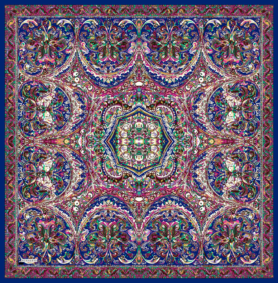 Vierra Desenli Eşarp - Ebedi Saraylar - Mor Kahve