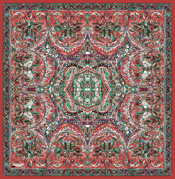 Vierra Desenli Eşarp - Ebedi Saraylar - Kırmızı