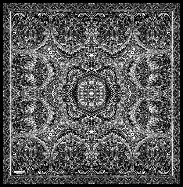 Vierra Desenli Eşarp - Ebedi Saraylar - Siyah