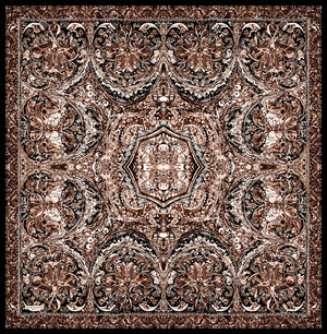 Vierra Desenli Eşarp - Ebedi Saraylar - Koyu Kahve