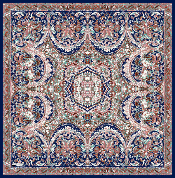 Vierra Desenli Eşarp - Ebedi Saraylar - Kahve Mor