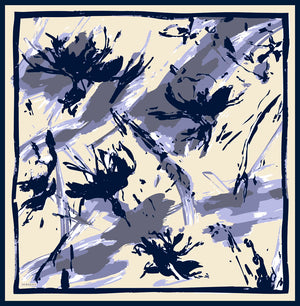 Vierra Desenli Eşarp - Özgür Fırçalar - Mor