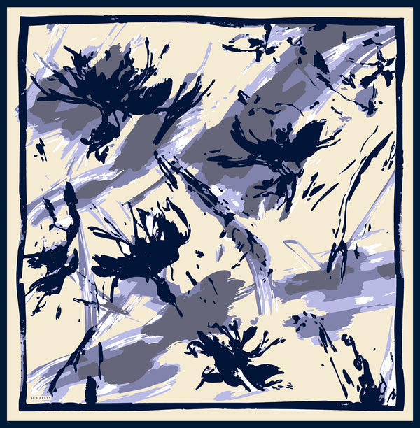 Vierra Desenli Eşarp - Özgür Fırçalar - Mor