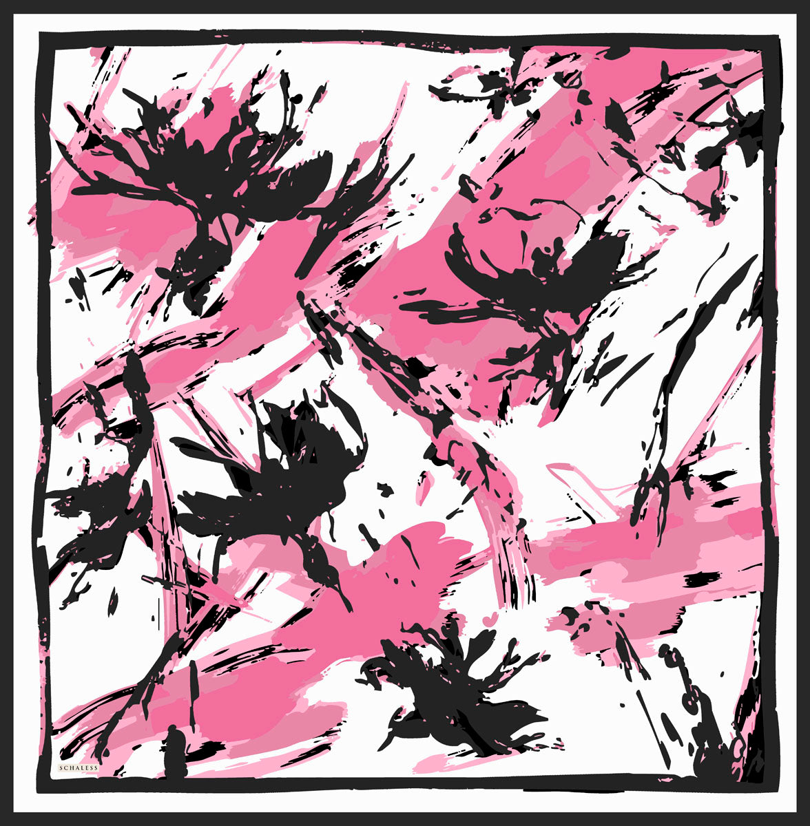 Vierra Desenli Eşarp - Özgür Fırçalar - Pembe