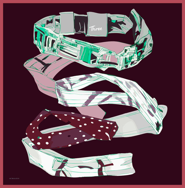 Vierra Desenli Eşarp - Düğümler ve Hikayeler - Bordo